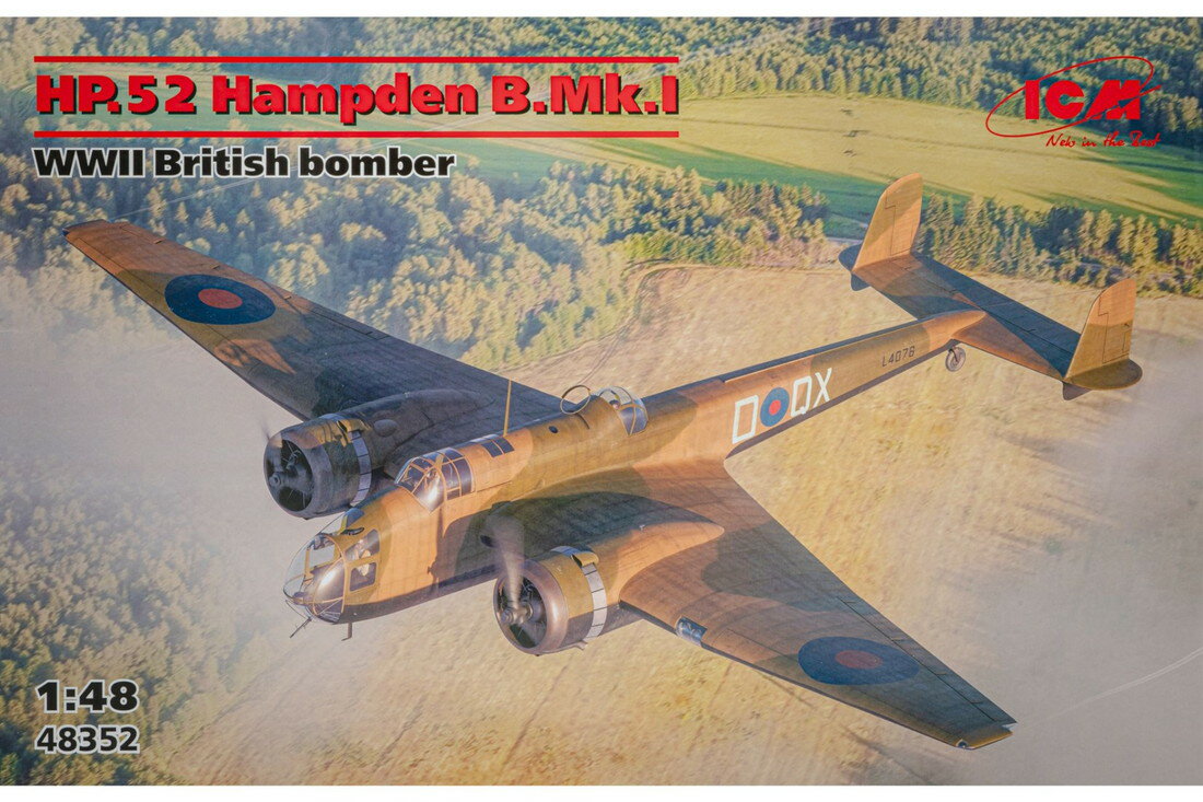 HP52 Hampden BMkI WWII British bomberイギリス爆撃機ハンプデン組み立てプラモキット模型 /ICMアイシーエム 1/48