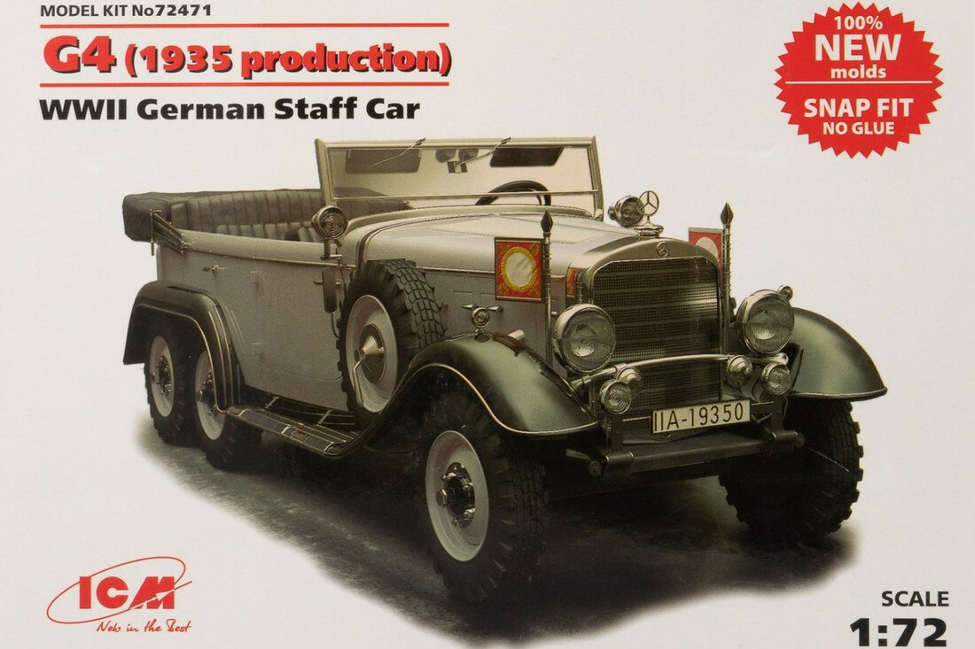 Mercedes Benzメルセデスベンツ G4 1935 WWIIドイツ軍スタッフカー /ICM 1/72 組み立てプラモキット模型