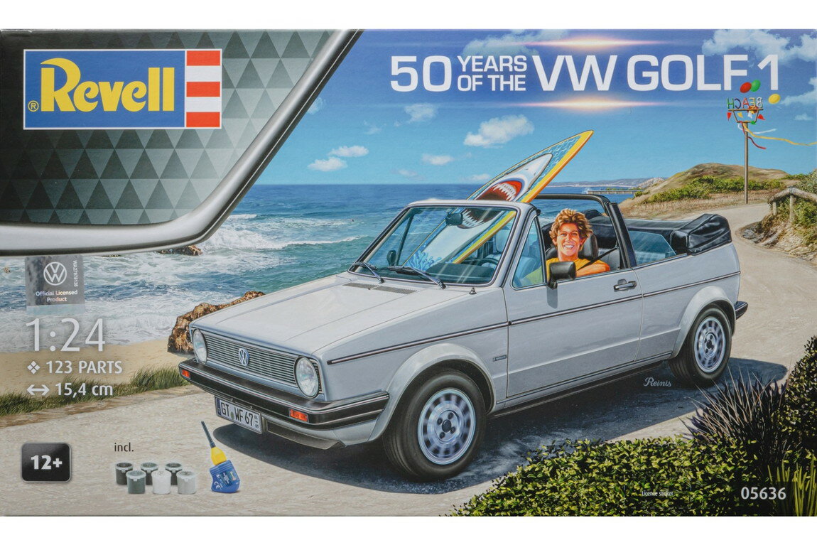 VWフォルクスワーゲン Golf 1 Cabriolet 50th Anniversary ギフトセット 組み立てプラモキット模型 カーモデル /Revell 1/24