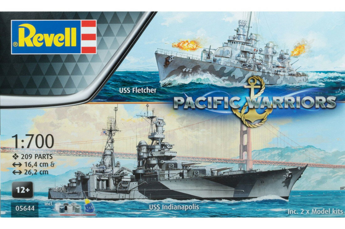 Pacific Warriors USS Fletcher & Indianapolis Gift Set ギフトセット 組み立てプラモキット模型 /Revellレベル 1/700