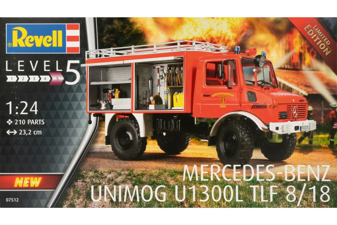 Mercedes-Benz メルセデスベンツ Unimog U 1300 TLF 8/18 消防車 限定版 組み立てプラモキット模型 カーモデル /Revell 1/24