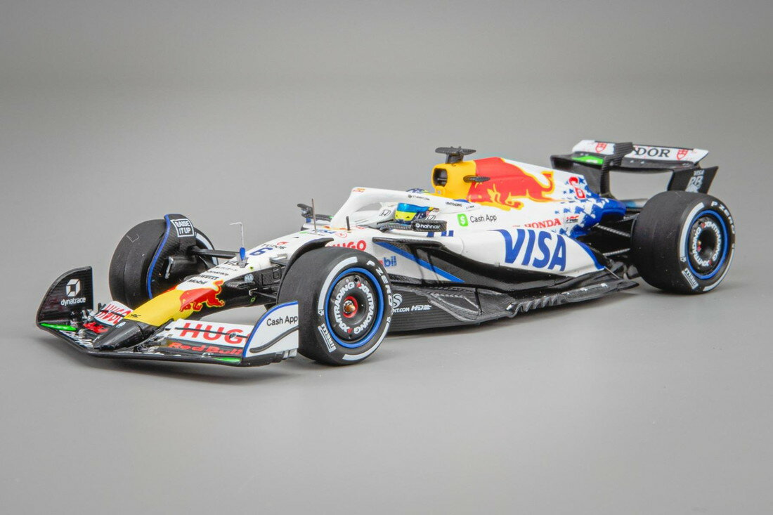 Visa Cash App RBビザキャッシュアップRB No.6 2025 8位 日本GP アイザックハジャール ピットボード付 /Sparkスパーク 1/43 レジンミニカー