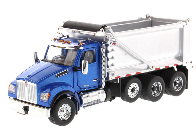 Kenworth T880S SFFA Tandem Truck with Pusher Axle in Metallic Blue with Ox Bodies Stampede Dump Bed /_CLXg}X^[Y 1/50 ~j`A gbN ݋@B͌^ Hԗ