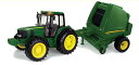 John Deereジョンディア 7330 Tractor and 854 Baler Set with LIGHTS AND SOUNDS - Big Farm Series High Impact ABS Plastic /ERTL 1/16 ミニチュア トラクター トラック 農業機械模型