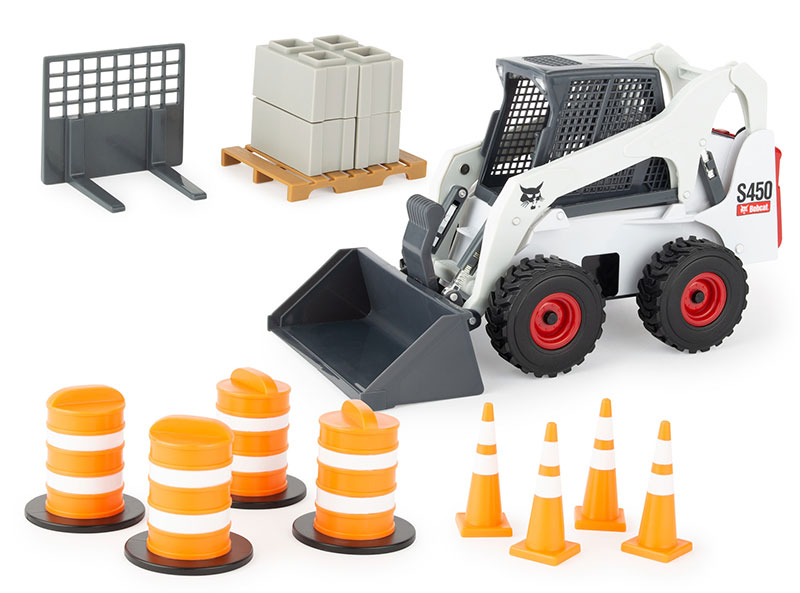 Bobcat Skid Steer with Barrells and Cones - Big Farm Series - Made of Durable Plastic /ERTL 1/16 ~j`A gN^[ gbN _Ƌ@B ݋@B