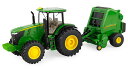 John Deereジョンディア 7270R Tractor with 560R Round Baler /ERTL 1/32 ミニチュア トラクター トラック 農業機械模型