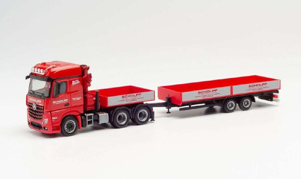 Herpa Scholpp Mercedes Benz Arocs L loading crane, ballast platform, low bed trailer 313322 /Herpa 1/87 ~j`A gbN ݋@B͌^ Hԗ