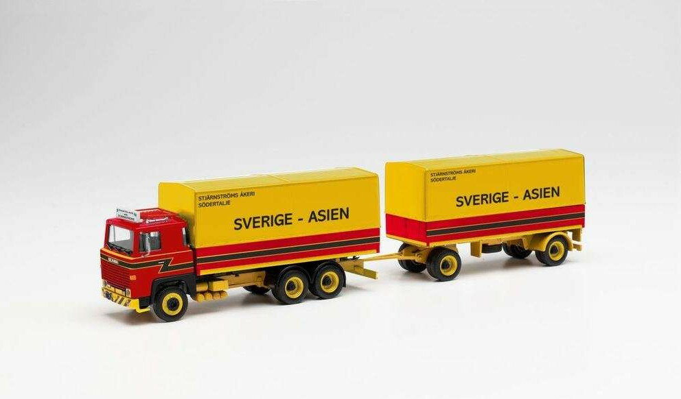 Herpa Stj?rnstroms Akeri Scania 141 tarpaulin trailer 313902 /Herpa 1/87 ミニチュア トラック 建設機械模型 工事車両