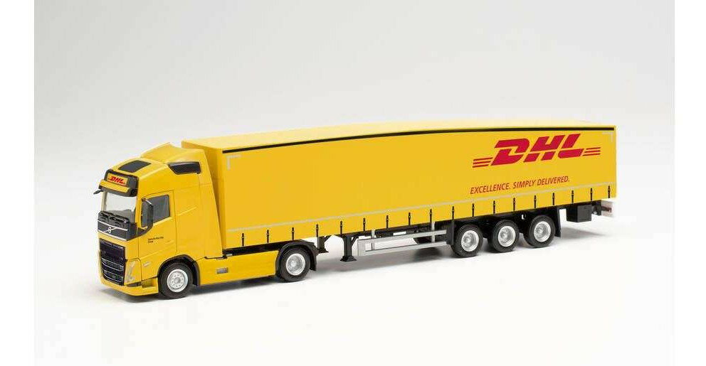 Herpa DHL Volvo FH Globetrotter 2020 Schmitz Ecoflex trailer 314626 /Herpa 1/87 ミニチュア トラック 建設機械模型 工事車両