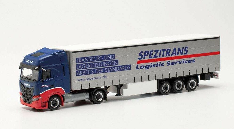 Herpa Talke Spezitrans Iveco S-Way LNG curtainside セミトレーラー 315258 /Herpa 1/87 ミニチュア トラック 建設機械模型 工事車両
