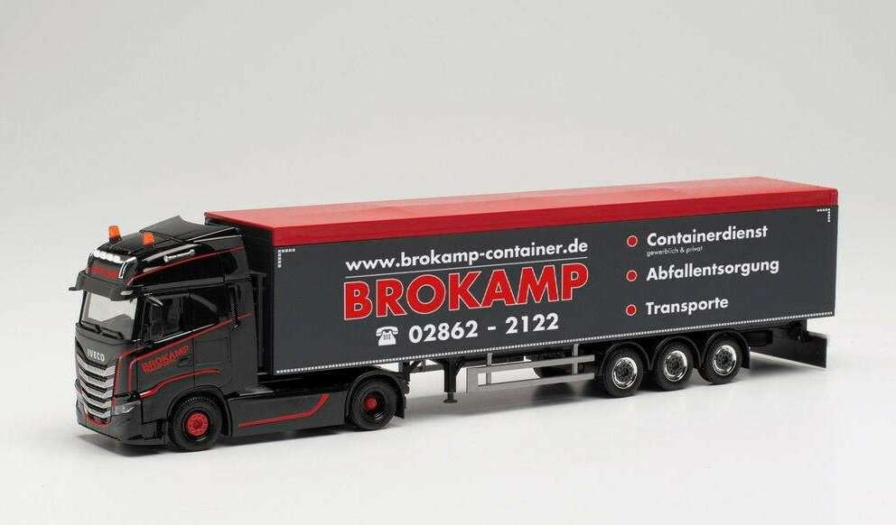 Herpa Brokamp Iveco S-Way walking floor セミトレーラー 315333 /Herpa 1/87 ミニチュア トラック 建設機械模型 工事車両