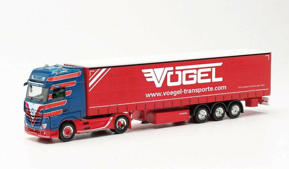 Herpa Vogel Mercedes Benz Actros Gigaspace 18 curtainside セミトレーラー 315418 /Herpa 1/87 ミニチュア トラック 建設機械模型 工事車両