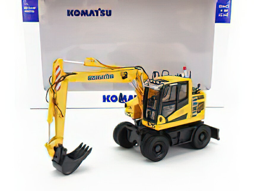 KOMATSUコマツ PW148 RUSPA GOMMATA - TRACTOR SCRAPER - YELLOW BLACK /Universal-Hobbies 1/50 建設機械模型ミニチュア