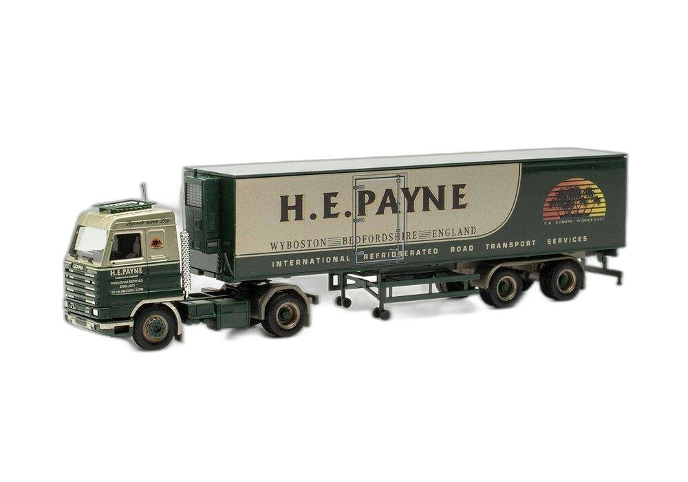 H.E. Payne Scania 143 リーファー ボックス/ Herpa 1/87 模型 ミニカー