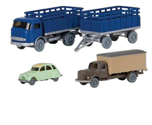 Set 77 Citroen 2CV + Mercedes Benz L/ Wiking 1/87 模型 ミニカー