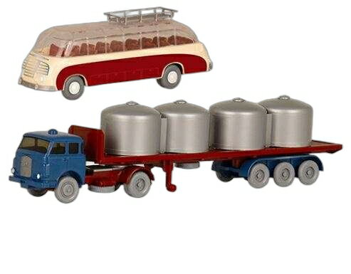 Set 82 MAN 平台セミトレーラー + Setra/ Wiking 1/87 模型 ミニカー