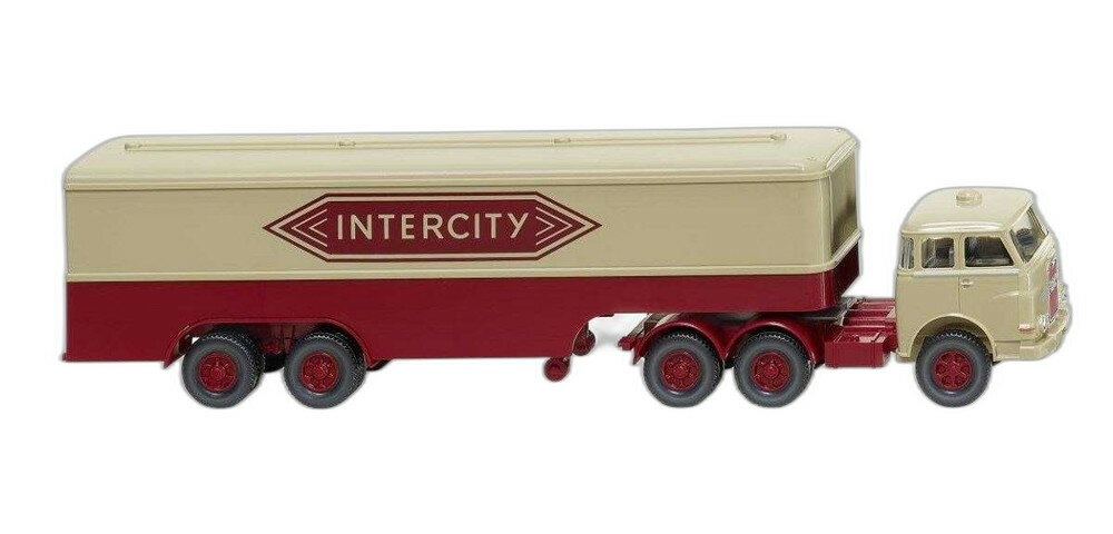 Intercity MAN Pausbacke ボックス トレーラー 051325/ Wiking 1/87 模型 ミニカー