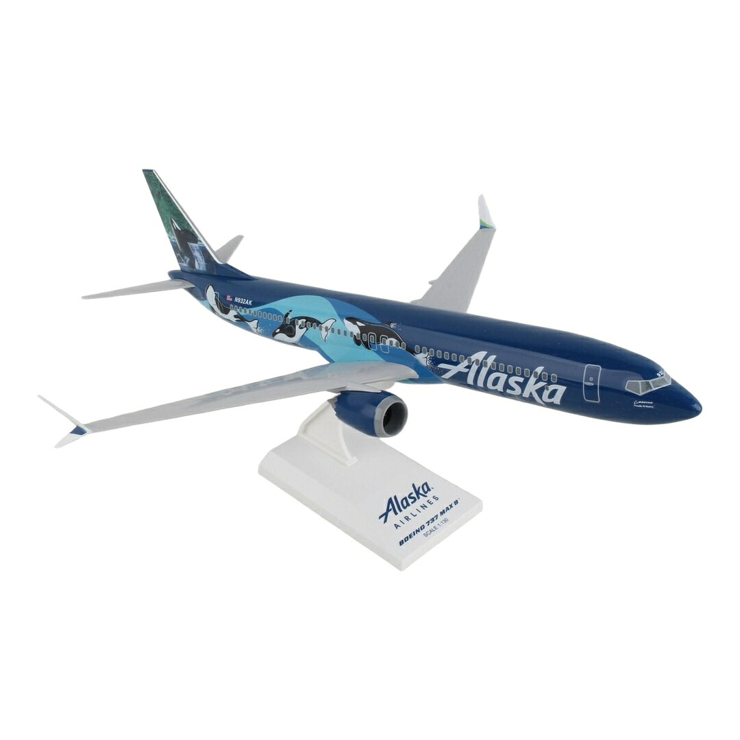 アラスカ航空 Alaska Airlines ボーイング 737 MAX 9 / Skymarks 1/130 飛行機模型...