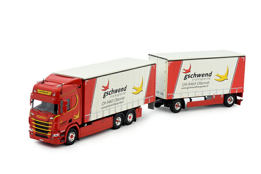 Gschwend Transporte スカニア トレーラー レッド / Tekno 1/50 ミニカー トラック模型