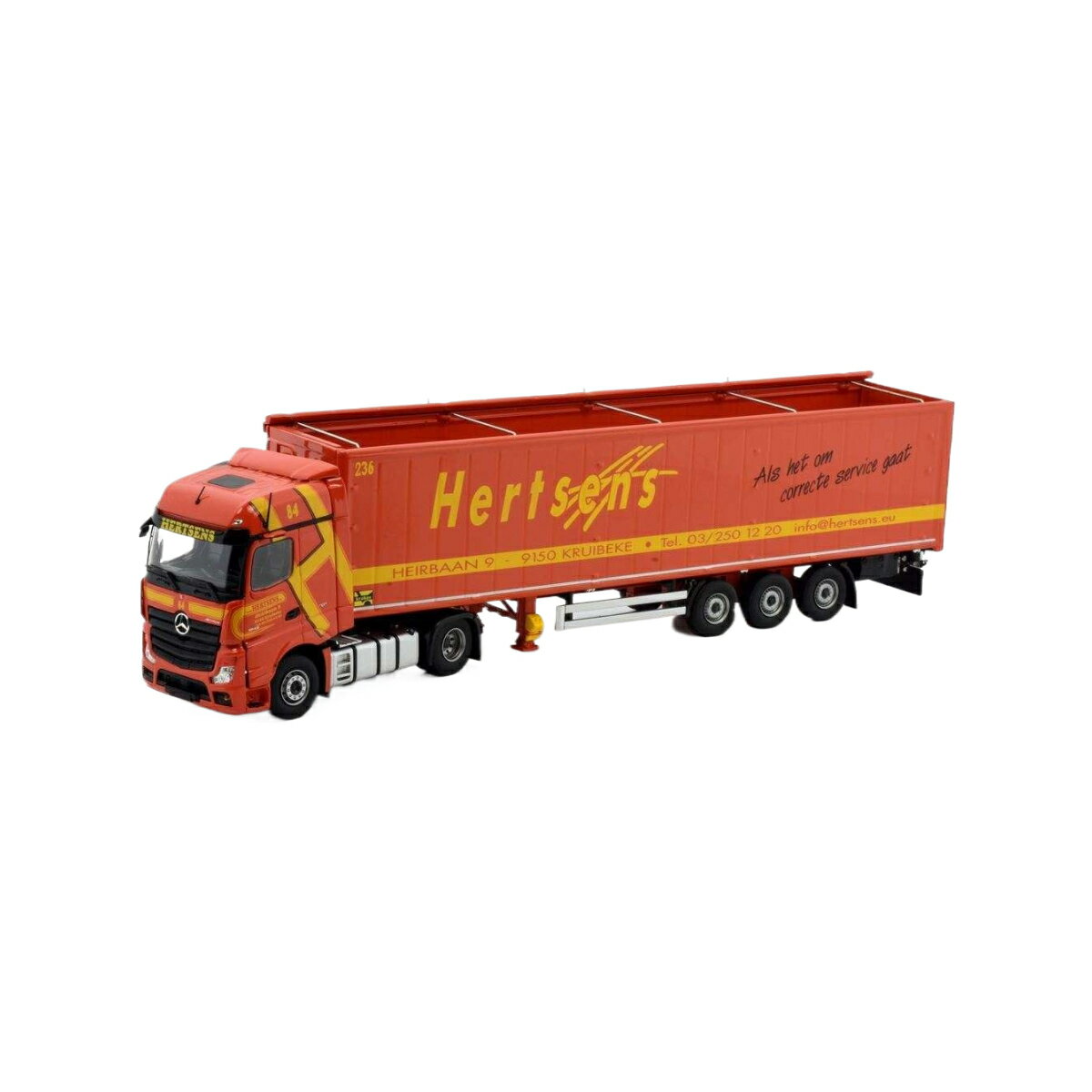 Tekno Hertsens Mercedes Benz Actros Cargo ウォーキングフロアトレーラー 82093 トラック1/50 建設機械模型 工事車両