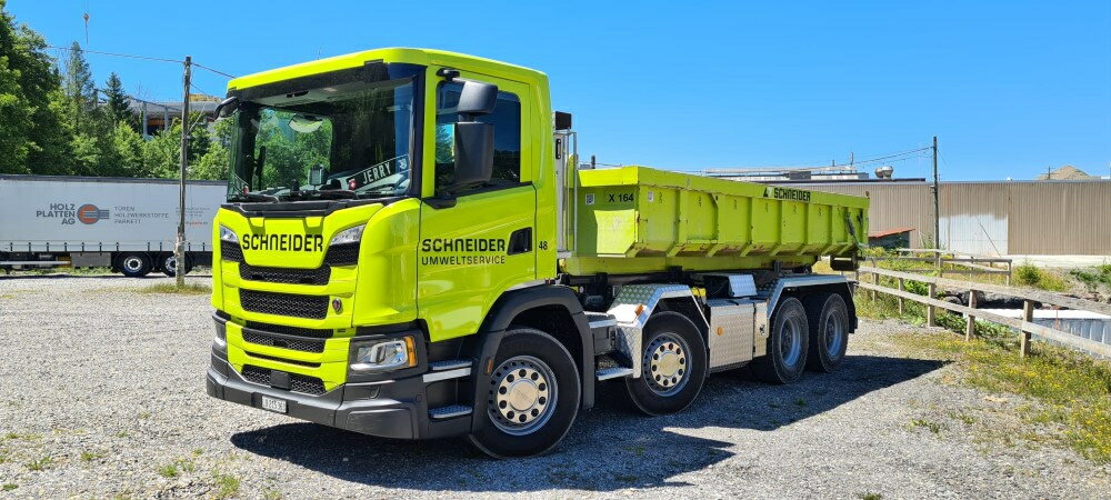 【予約】2024年発売予定SchneiderScania Next Gen G-serie 4-assige motorwagen met haakarmcontainer トラック/Tekno 1/50 建設機械模..