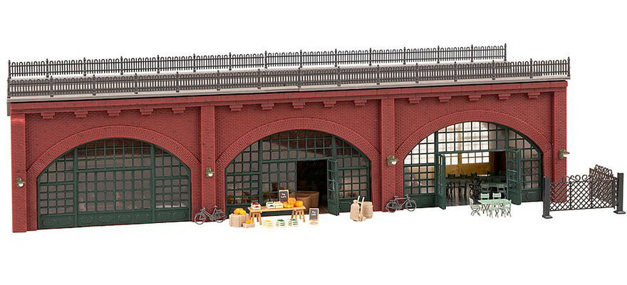 HOゲージ 鉄道模型 Faller ファラー ショップ付きアーケード 内装付 Arcades with shops and interior equipment