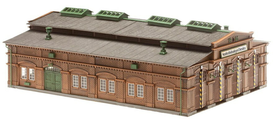 HOゲージ 鉄道模型 Faller ファラー ドレスデン路面電車車庫 11月限定モデル Dresden tram depot monthly model November
