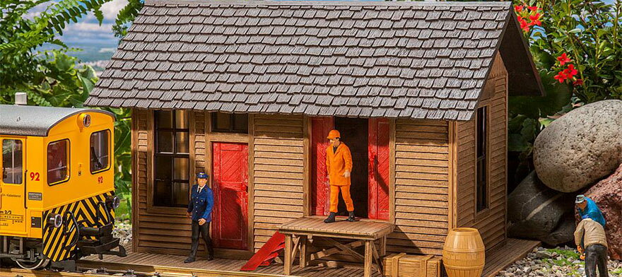 Gゲージ 鉄道模型 Faller ファーラー オフィス付き店舗の物置 限定再販版 Store shed with office Limited re edition