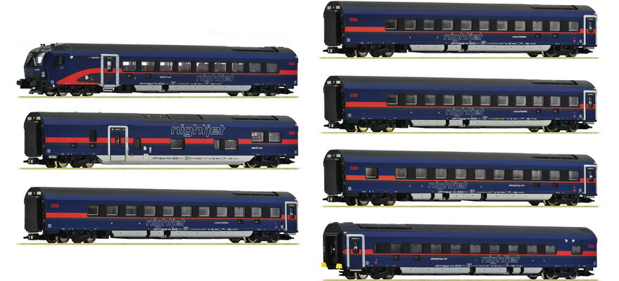 Nゲージ 鉄道模型 Fleischmann フライシュマン OEBB Nightjet 7 piece set Era VI DC