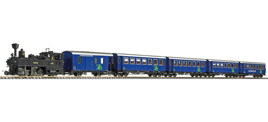 H0e 鉄道模型 リリプット Liliput ムルタール鉄道 蒸気機関車 客車5両セット Era VI DC Steam locomotive and 5 cars of the Murtalbahn epoch VI DC