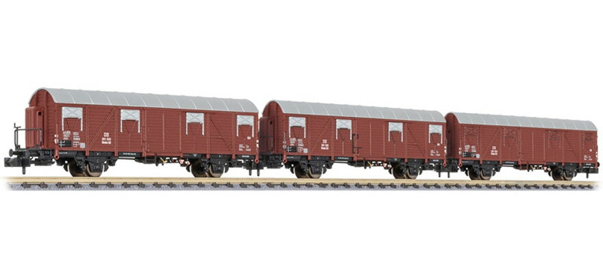 Nゲージ 鉄道模型 貨車 Liliput リリパット DB Glmhs 50 Era III 3 part Set of boxcars DC