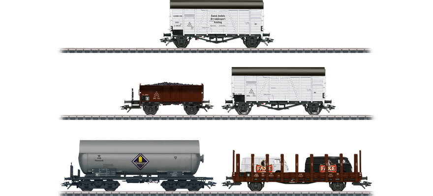 HOゲージ 鉄道模型 貨車 Maerklin メルクリン DSB 貨車5両セット Era III AC Five DSB freight wagons Era III