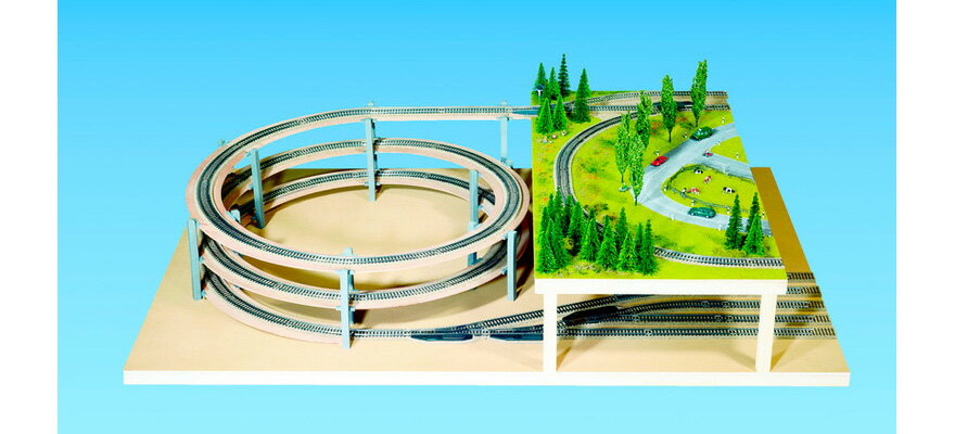 HOゲージ 鉄道模型 Noch ノッホ Add on Helix HO Double Track R 554 619 mm Power system DC