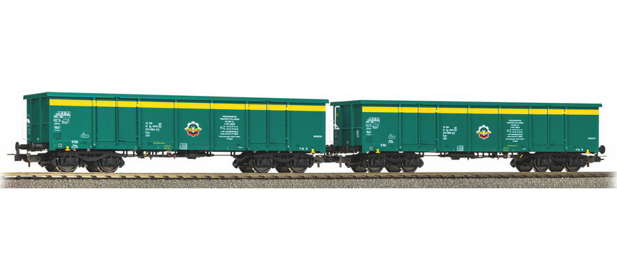 HOゲージ 鉄道模型 Piko ピコ PKP Set of 2 open freight cars Epoch V Power system DC