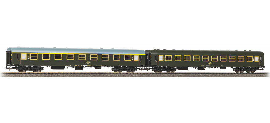 HOゲージ 客車 Piko ピコ PKP Set of two passenger cars 1st and 2nd class Era IV Power system DC