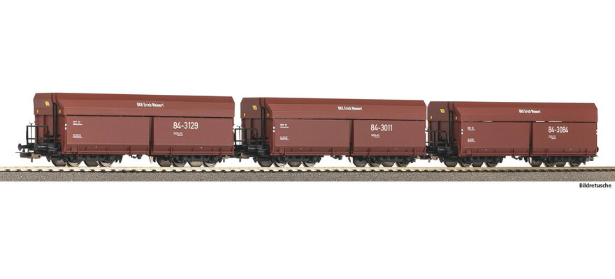 HOゲージ 鉄道模型 貨車 Piko ピコ BKK DR Set of 3 self unloading hopper wagons Fad6770 Era IV DC