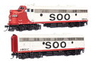 EMD FP7 & F7B 標準DC Soo Line 2501A & 2501C ホワイト レッド ブラック /Walthers HOゲージ