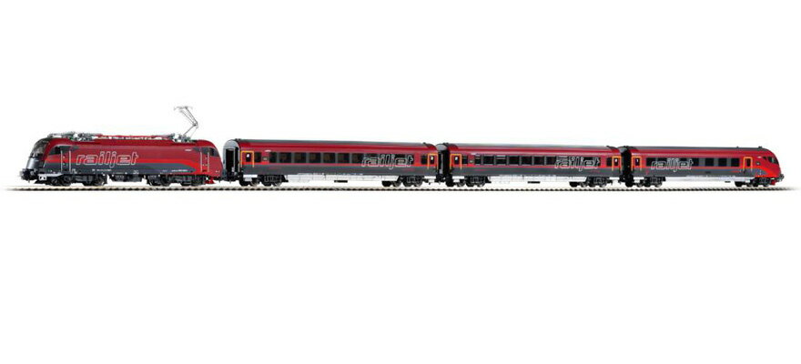 HOゲージ 鉄道模型 車両 Piko ピコ Railjet RH 1216 客車 制御客車 4両セット Era VI Train set Railjet RH 1216 DC