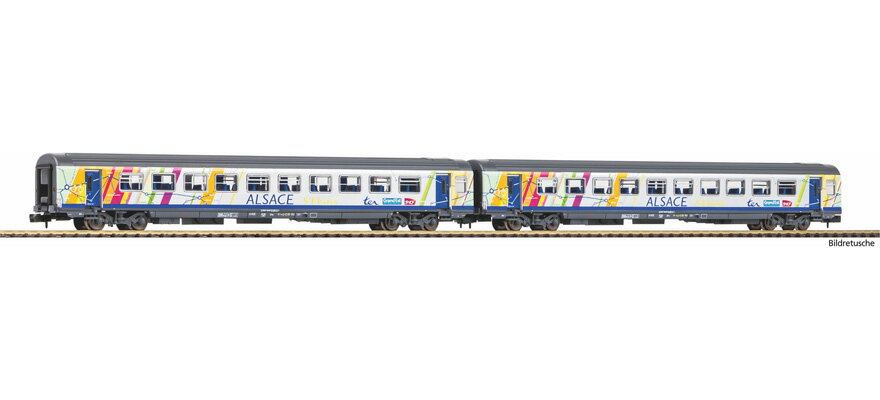 Nゲージ 鉄道模型 客車 Piko ピコ SNCF コライユ アルザス 2等車 2両セット Era VI DC Set of 2 Corail cars type ALSACE 2nd class