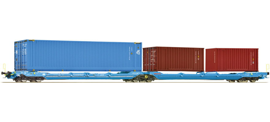 HOゲージ 車両 ロコ Roco NACCO double pocket articulated wagon T3000e Era VI DC