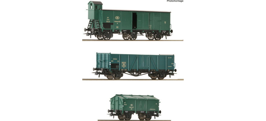 HOゲージ 鉄道模型 Roco ロコ SNCB 貨物列車 3両セット Era III SNCB freight train 3 piece set DC