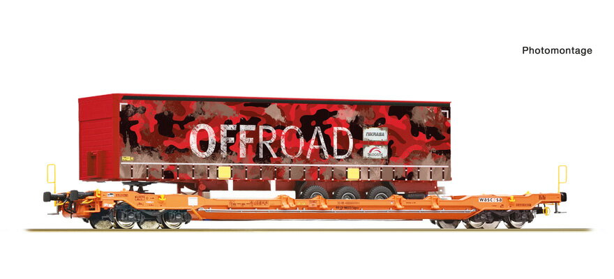 HOゲージ 鉄道模型 貨車 Roco ロコ Wascosa Sdgnss T5 Era VI Pocket wagon type Sdgnss T5 of the Wascosa Era VI DC