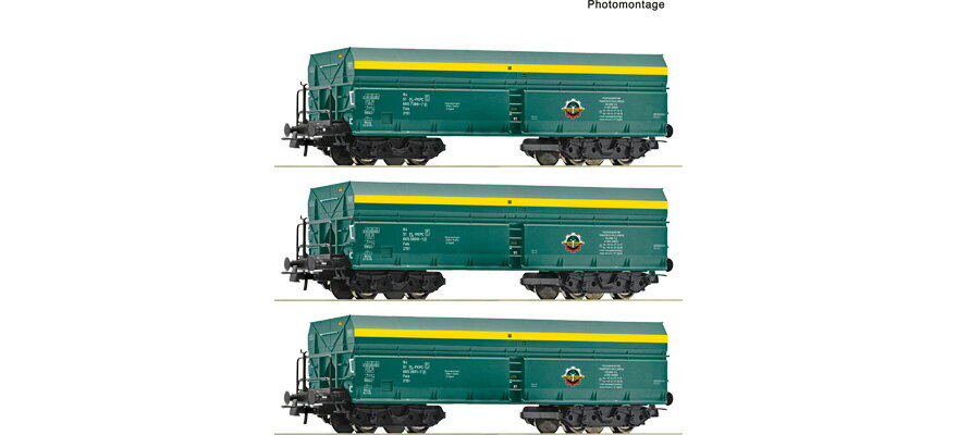 HOゲージ 車両 Roco ロコ PTKiGK 3 piece set Self unloading wagons era V VI Power system DC