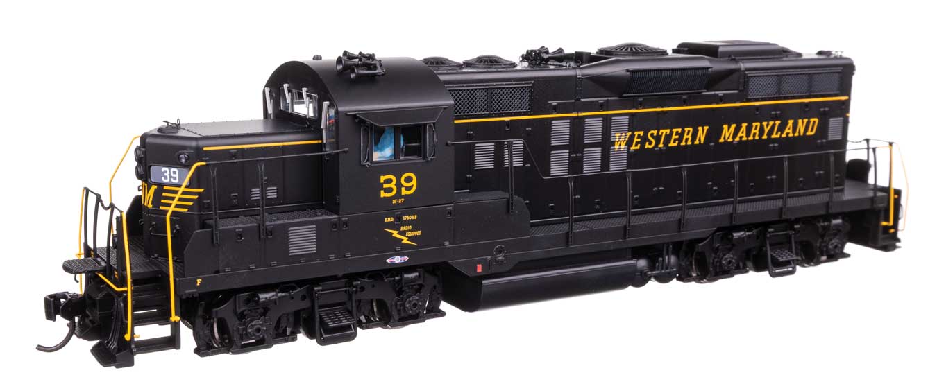 Model Railroad - ウェスタン・メリーランド鉄道 EMD GP9 Phase II ディーゼル機関車 #39 (黒・スピードレタリング) DCCサウンド付 / Walthers HOゲージ 鉄道模型 外国鉄道