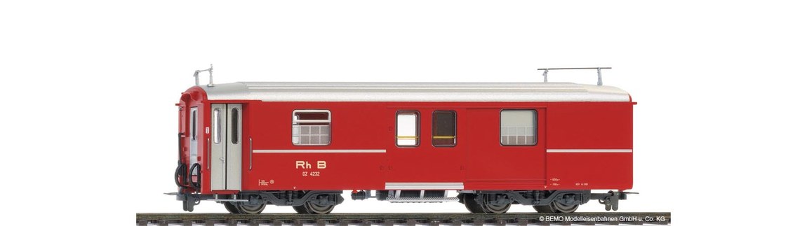 H0m 鉄道模型 荷物車 Bemo ベモ RhB DZ 4232 Era IV DC red Arosa original version