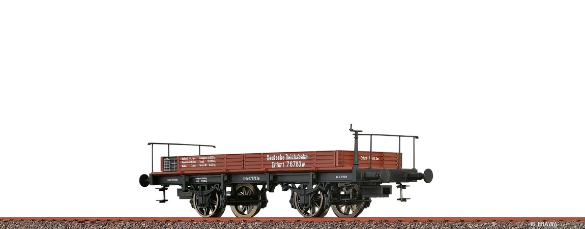 HOゲージ 鉄道模型 貨車 低床貨車 Brawa ブラワ DGR Xw Era II DC DGR Low Side Wagon Xw