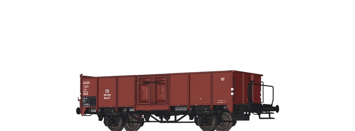 HOゲージ 鉄道模型 貨車 Brawa ブラワ DB 無蓋車 Omm55 Era III DC