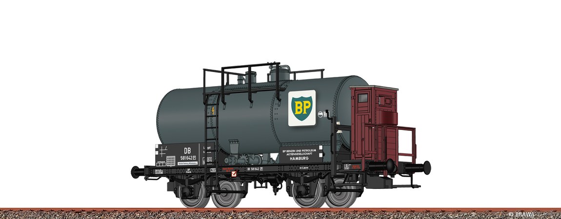HOゲージ 鉄道模型 貨車 Brawa ブラワ DB タンク車 BP Era III DC Tank Wagon