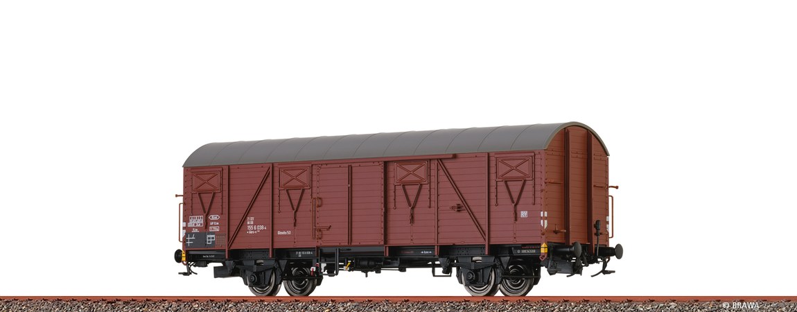 HOゲージ 鉄道模型 貨車 Brawa ブラワ DB 有蓋車 Era IV DC