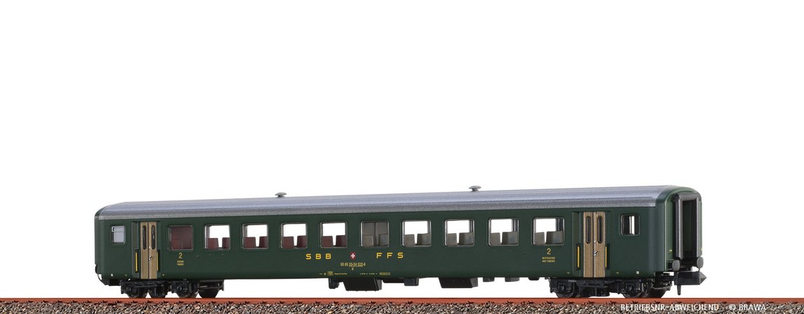 Nゲージ 鉄道模型 客車 Brawa ブラワ SBB EW II 2等 Era III 2nd Class